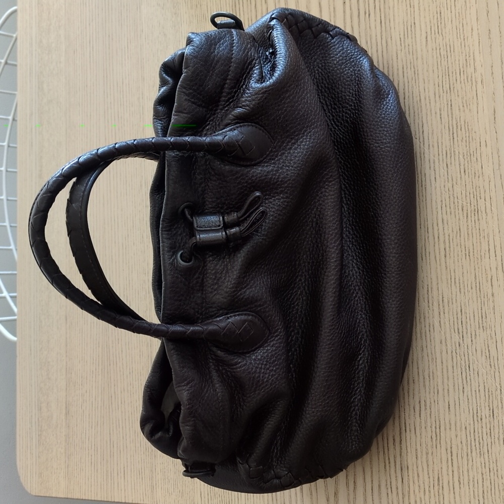 Bottega Veneta Dark Brown Intrecciato Satchel Leather Bag 👜 Purse Authentic - Picture 13 of 14